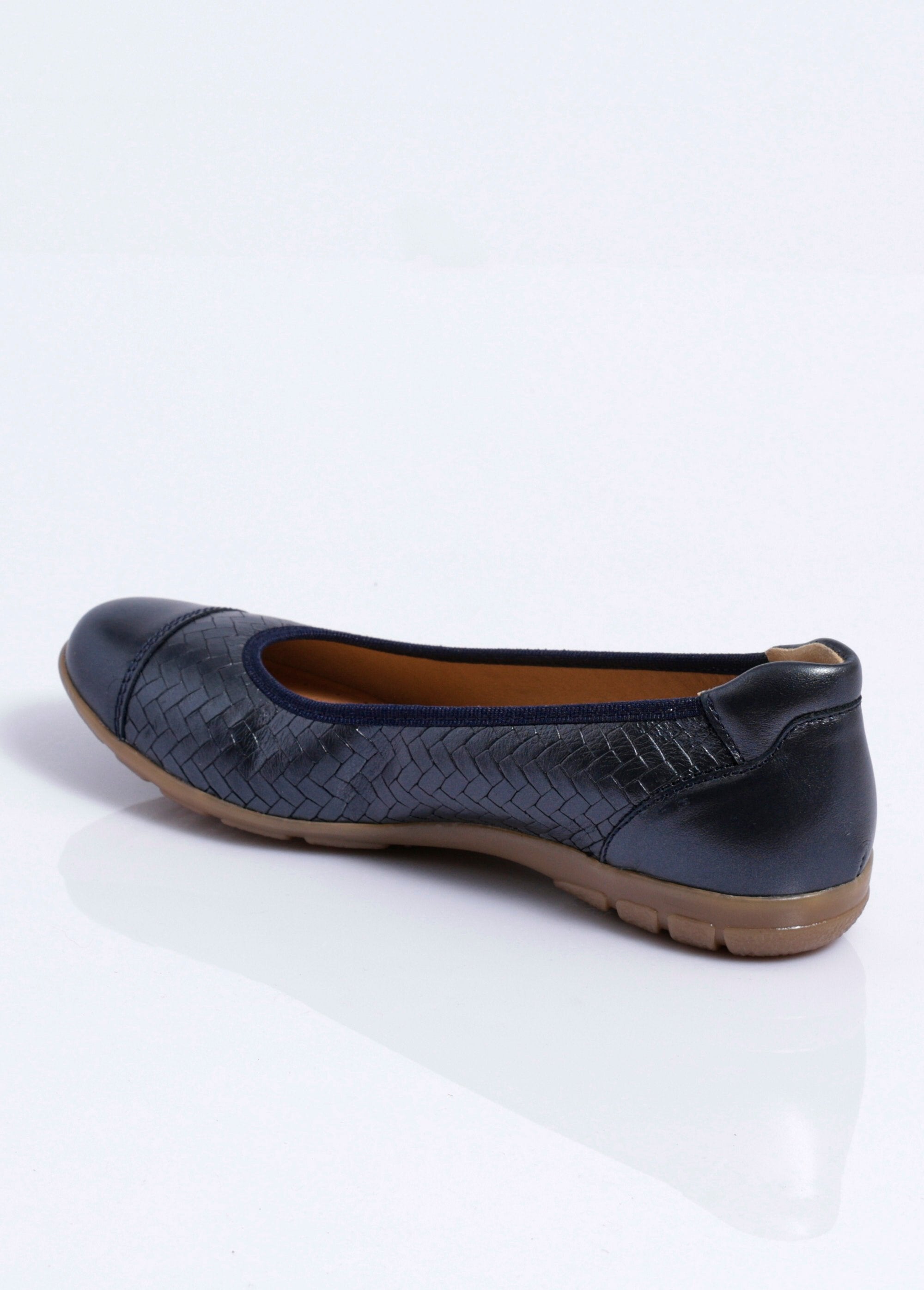 Printed_leather_ballerina_flats_with_a_braided_effect,_comfort_width_Navy_irises_DO1_slim
