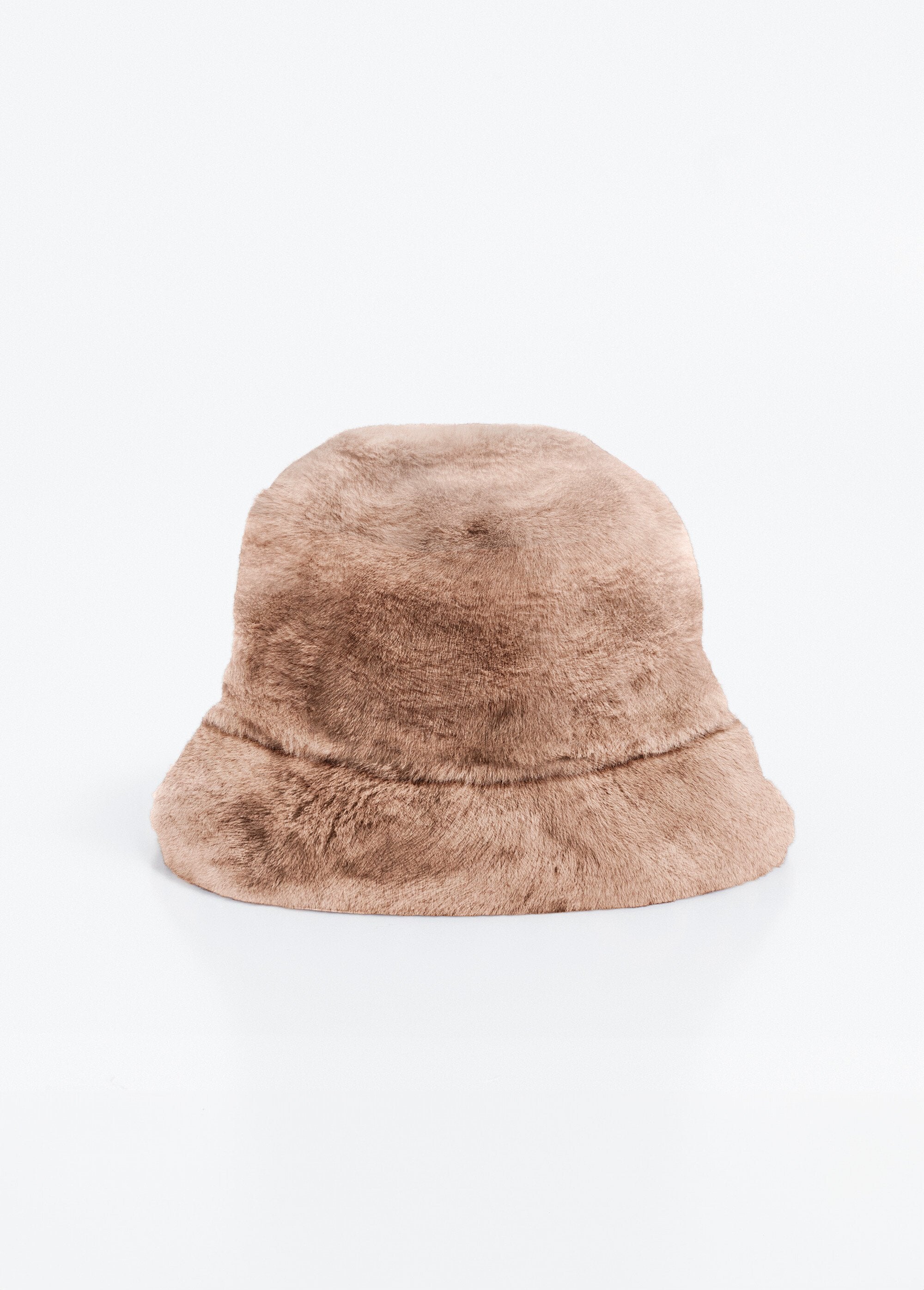 Faux_fur_bucket_hat_Plain_brown_FA1_slim