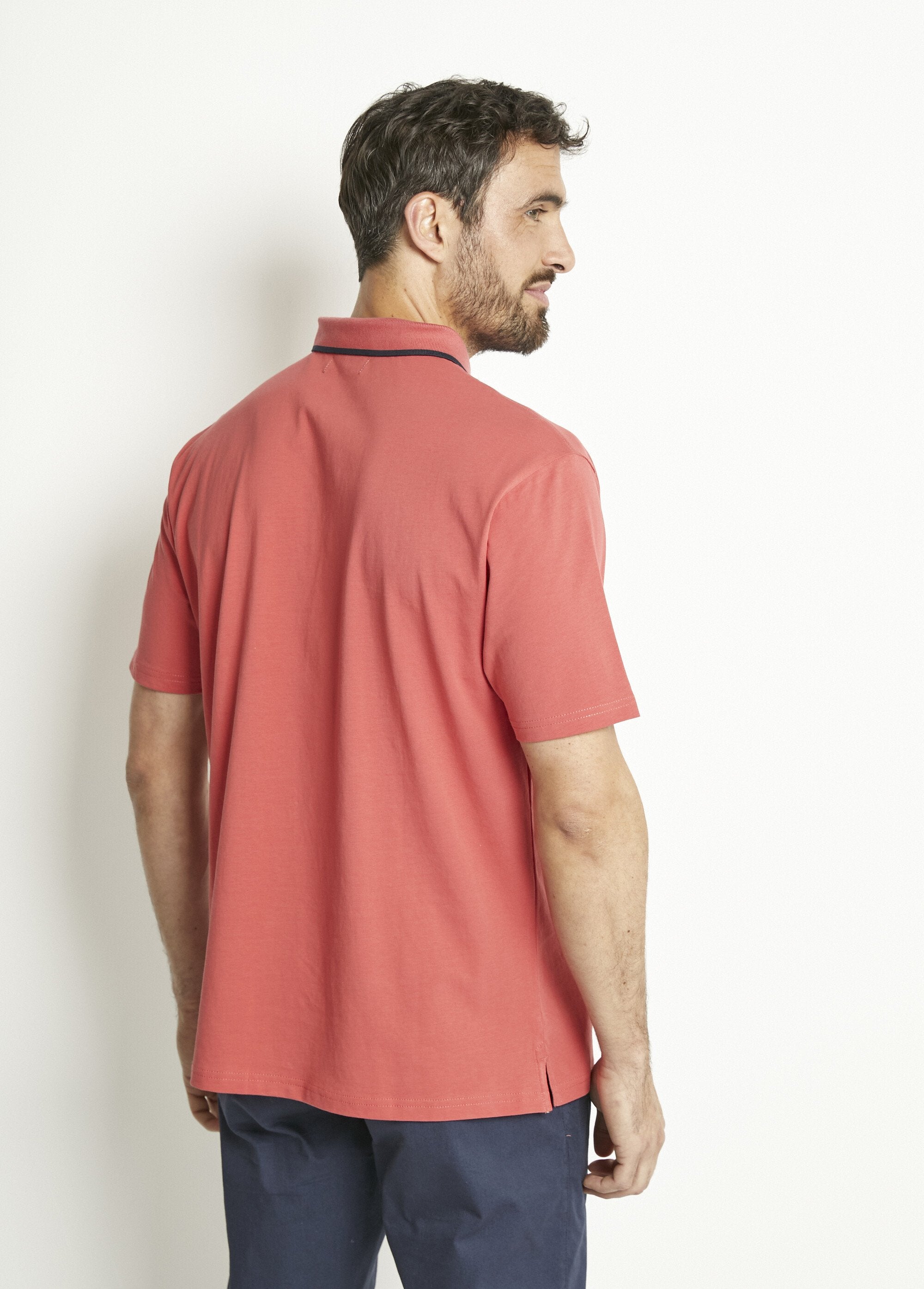 Plain_jersey_knit_polo_shirt_with_two-tone_cotton_collar_Coral_DO1_slim