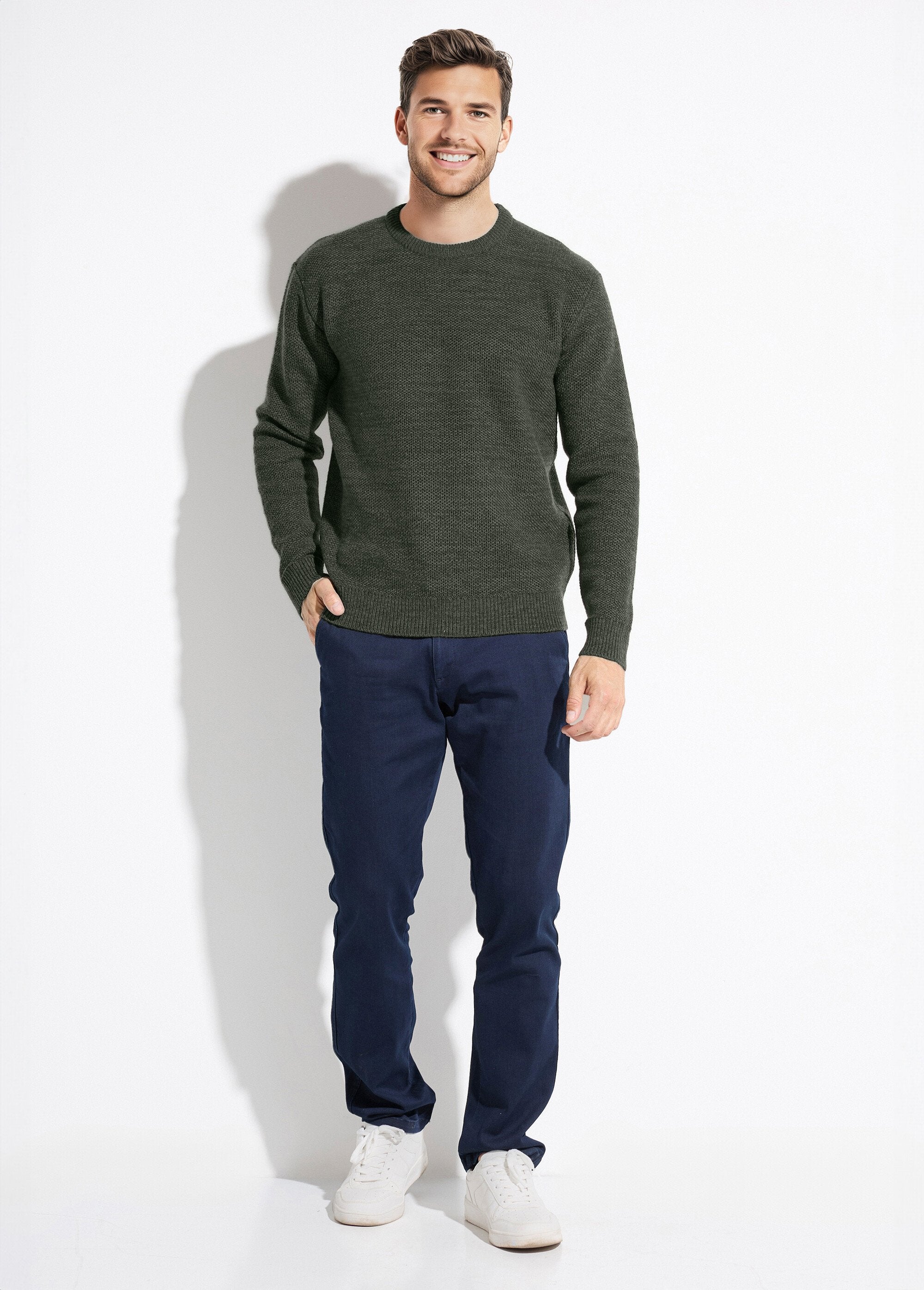 Long-sleeved_wool_marl_knit_round_neck_sweater_Green_SF1_slim