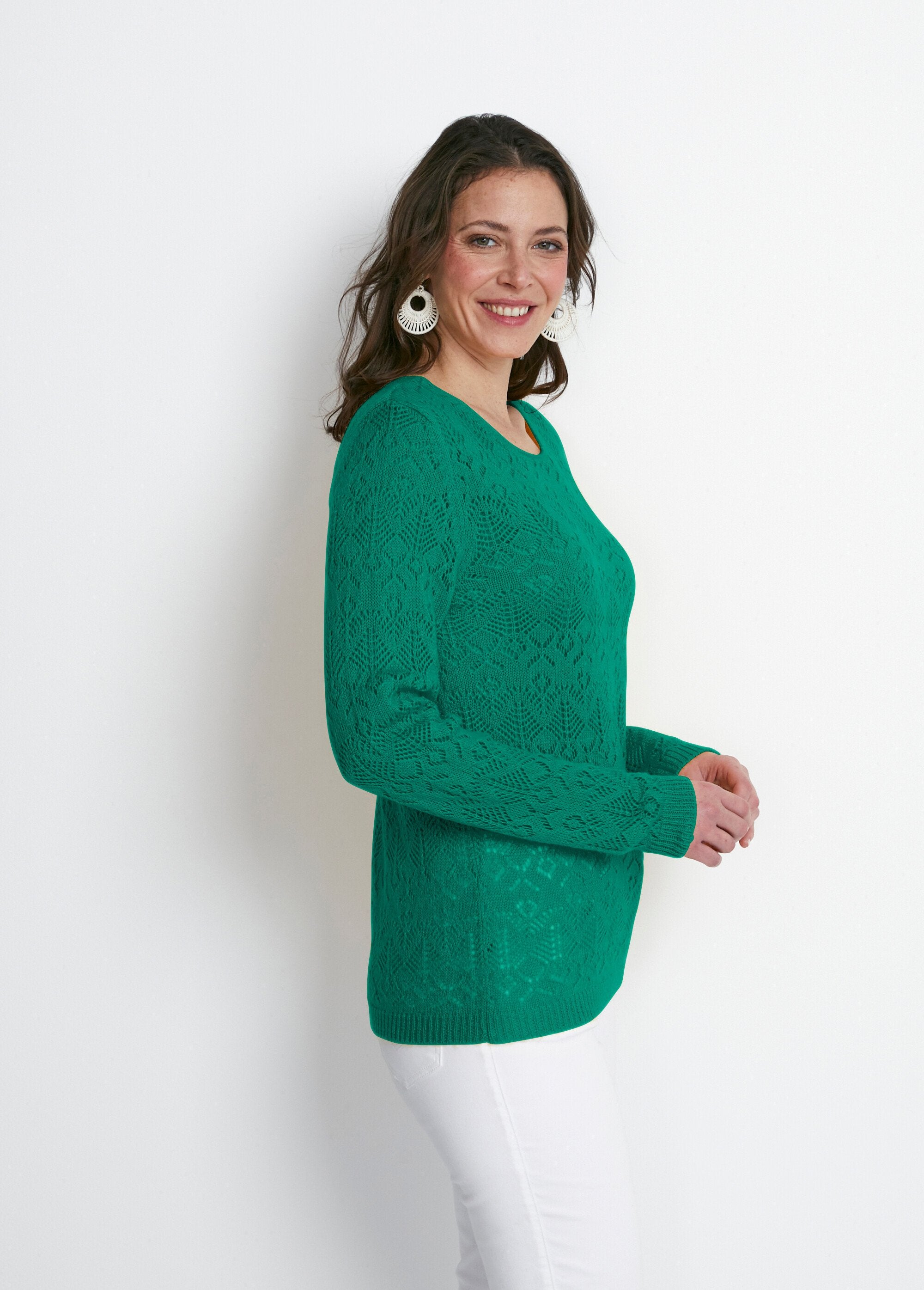Long-sleeved_openwork_knit_sweater_Green_DR1_slim