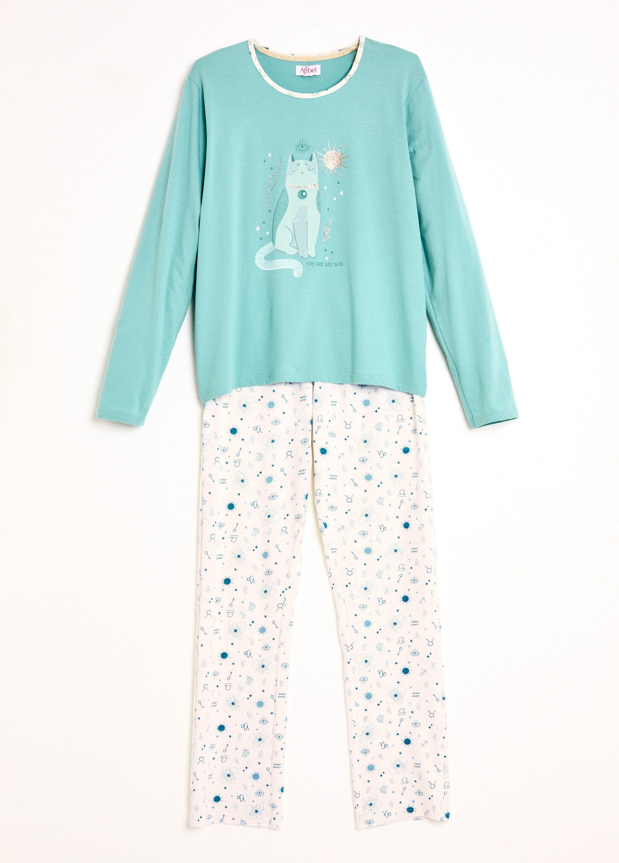 Long-sleeved_cotton_pyjama_pants_Aqua_and_Ivory_AP1_slim