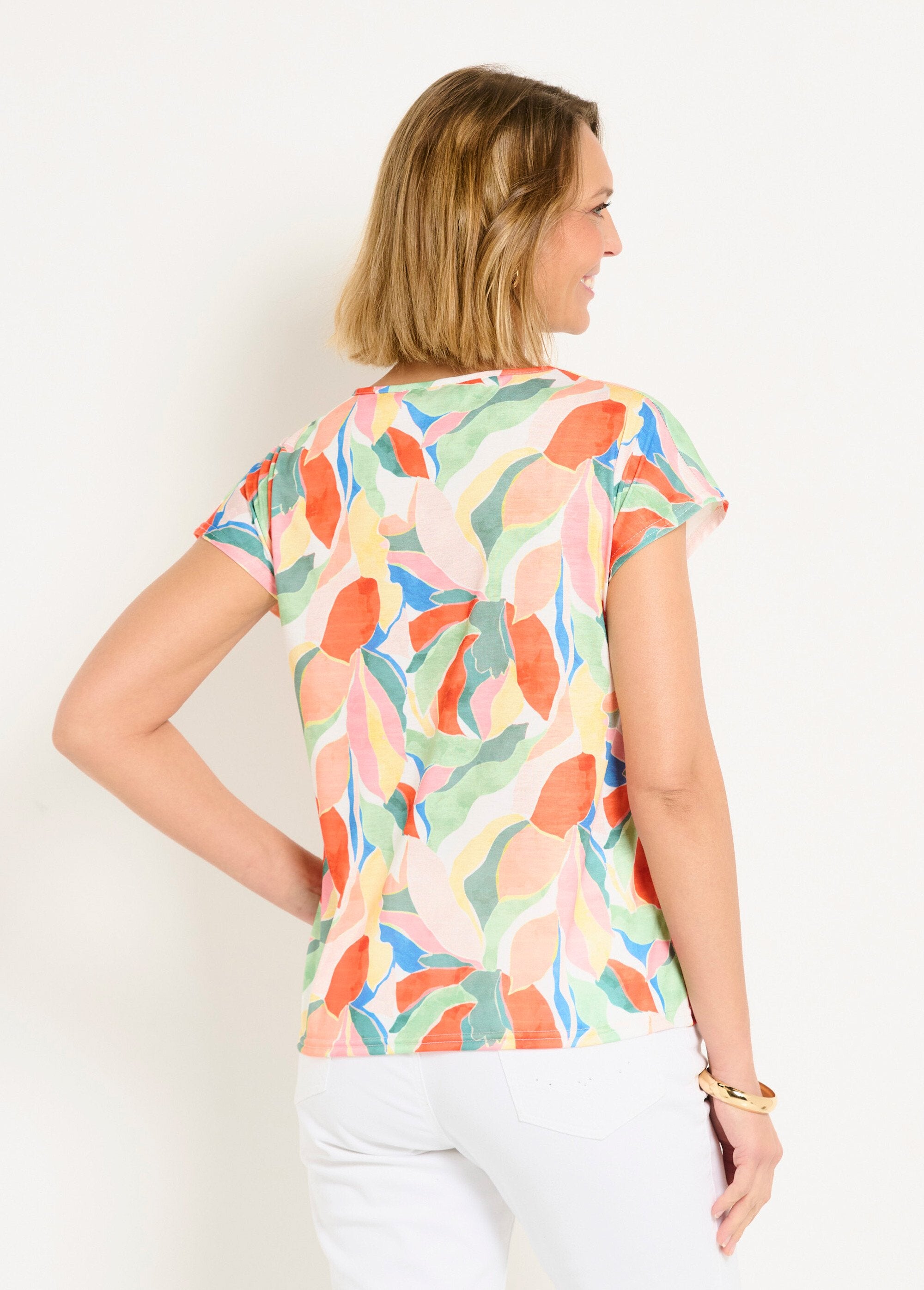 Shiny_printed_V-neck_cropped_t-shirt_Yellow_and_green_DO1_slim