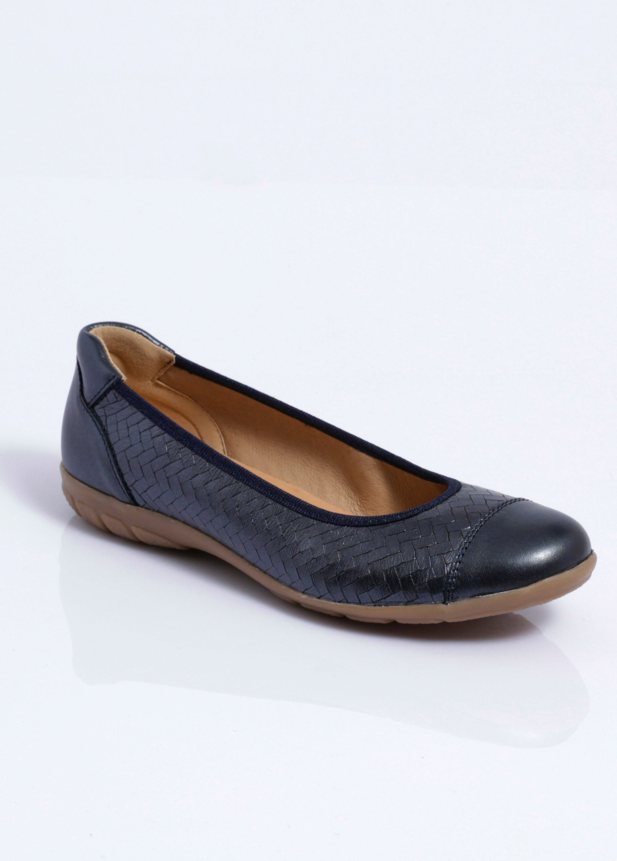 Printed_leather_ballerina_flats_with_a_braided_effect,_comfort_width_Navy_irises_FA1_slim