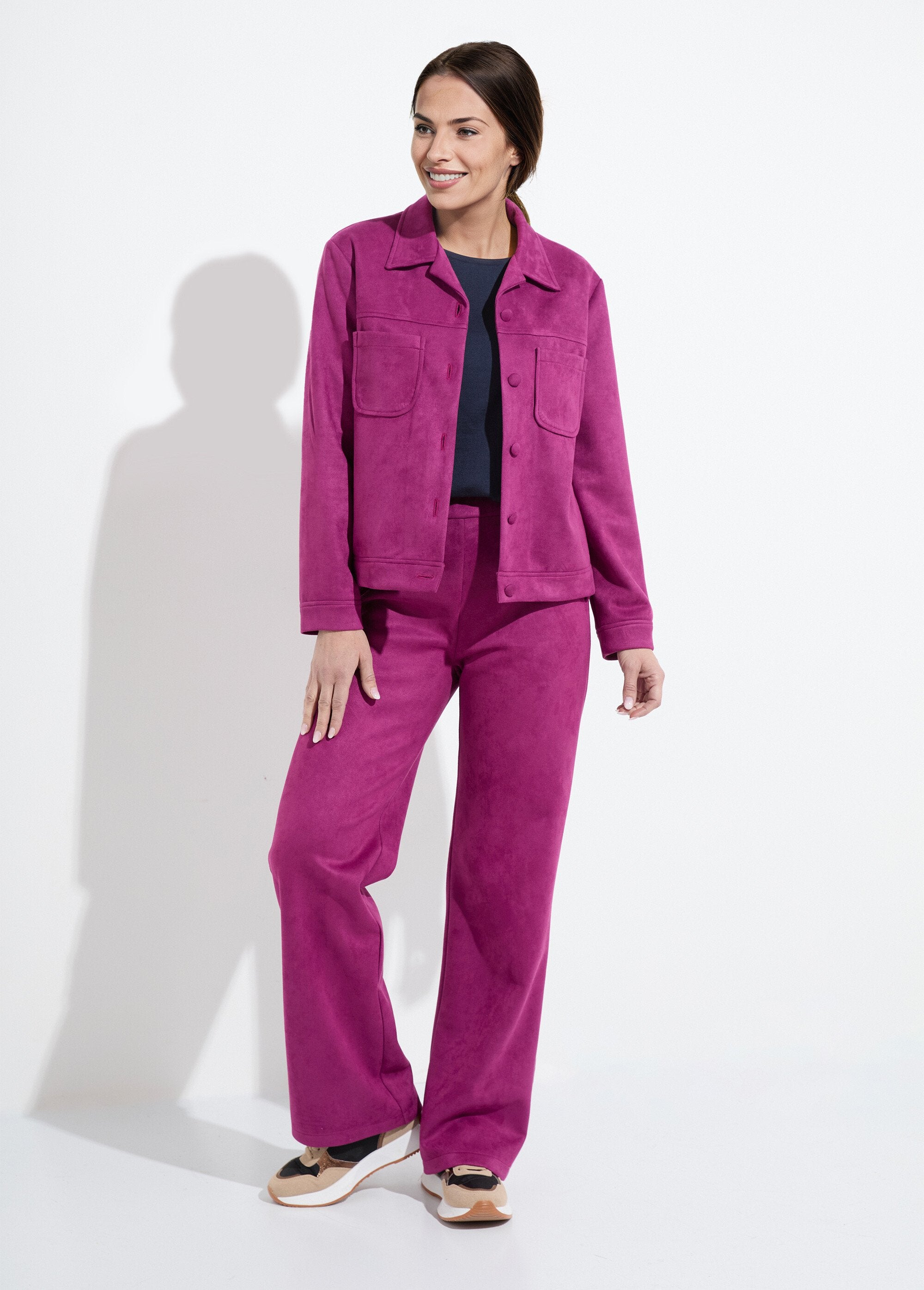 Blouson_boutonné_tissu_suédé_col_cranté_Cassis_SF1_slim
