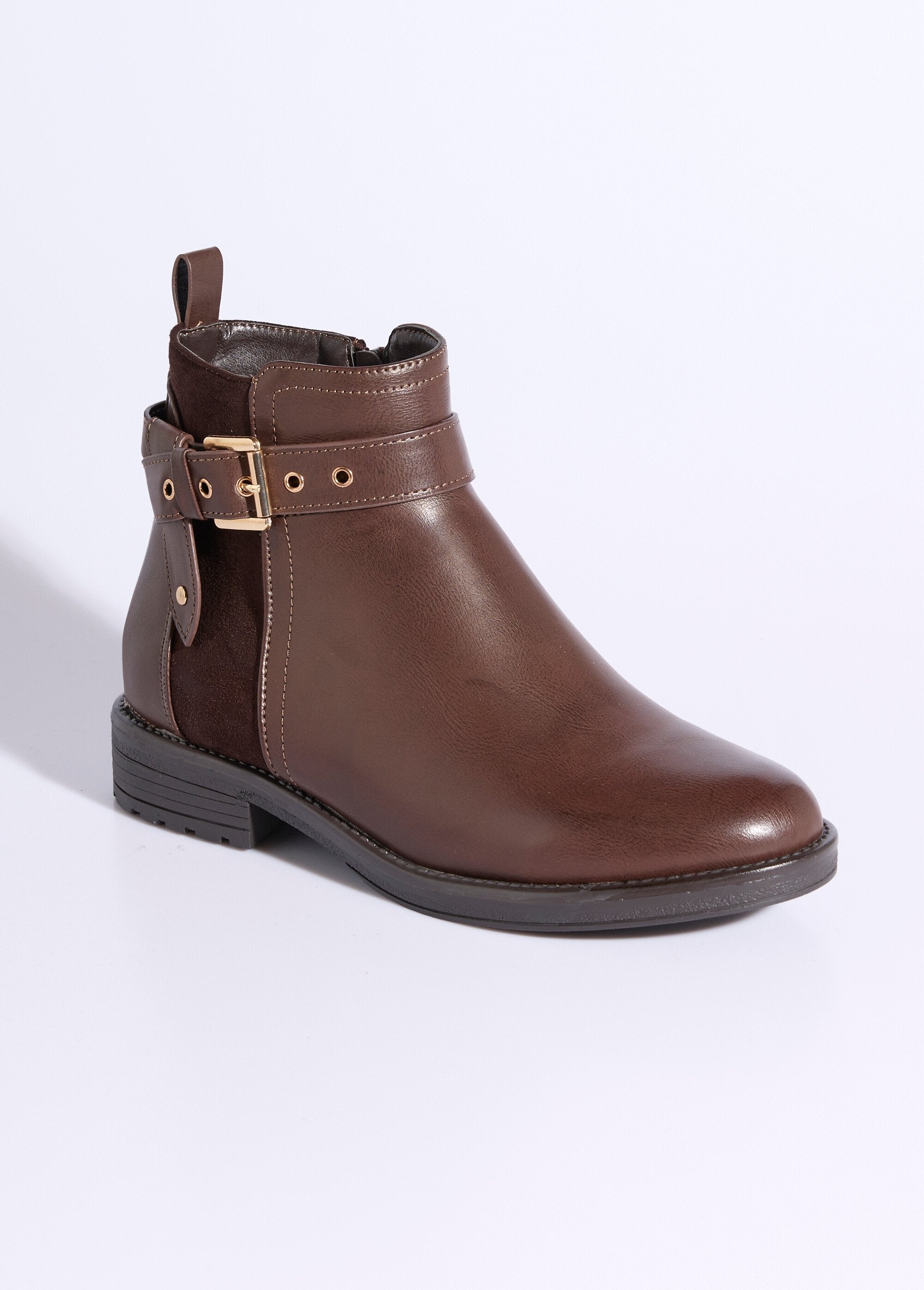 Boots_bi_matière_avec_bride_cheville_Marron_FA1_slim