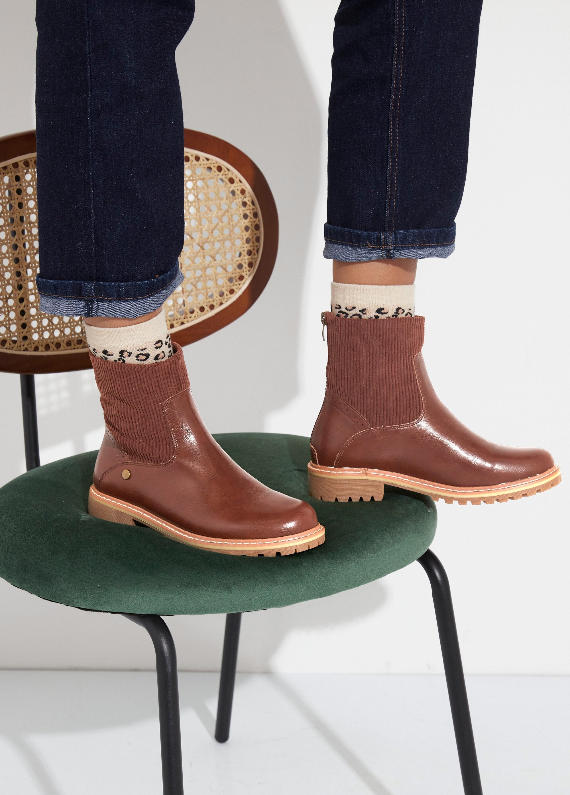 Boots_camarguaises_empiècement_velours_Camel_SF1_slim