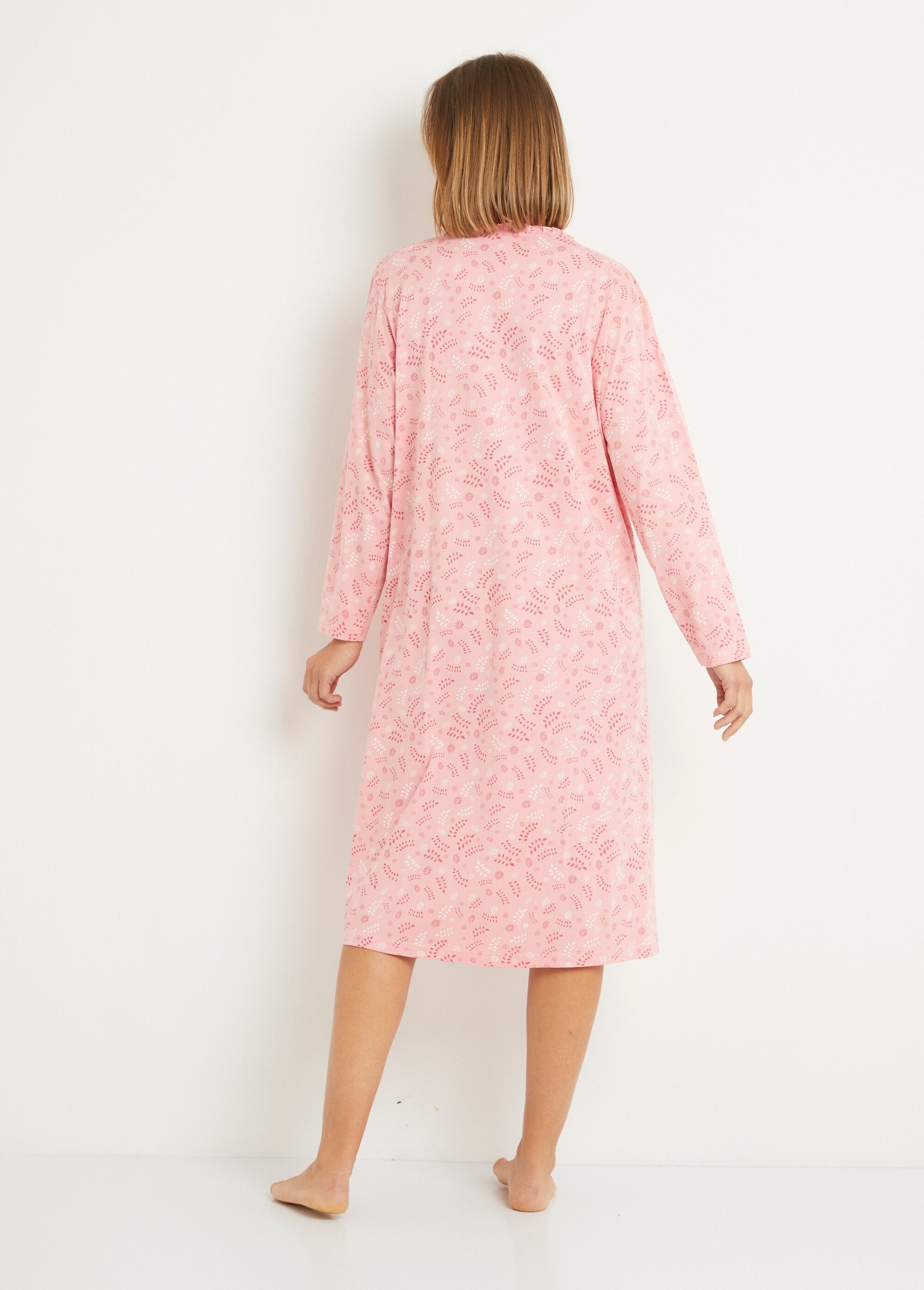 Cotton_button-down_nightdress_large_sizes_Pink_print_DO1_slim