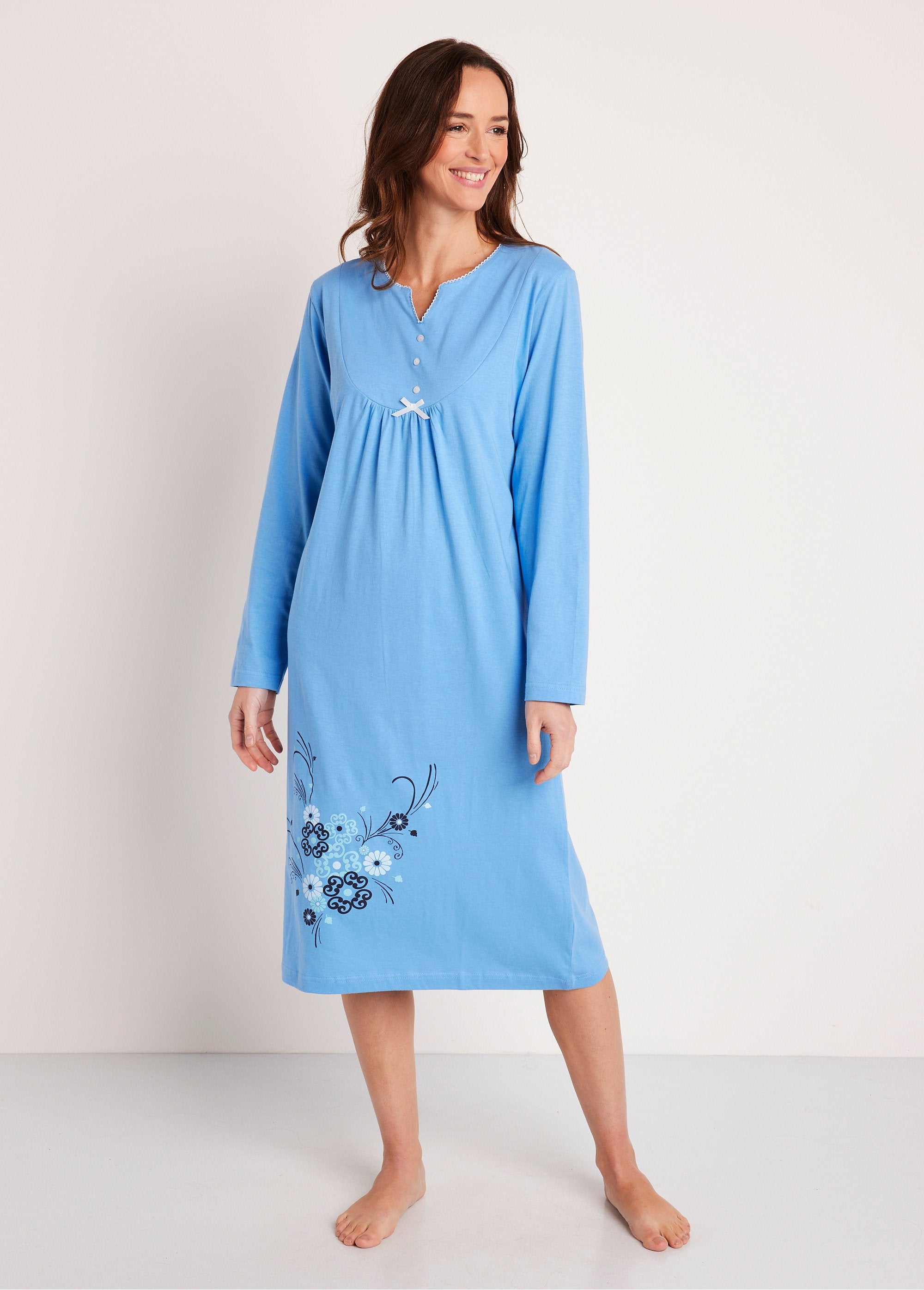 Plus_size_cotton_nightgown_Indigo_FA1_slim