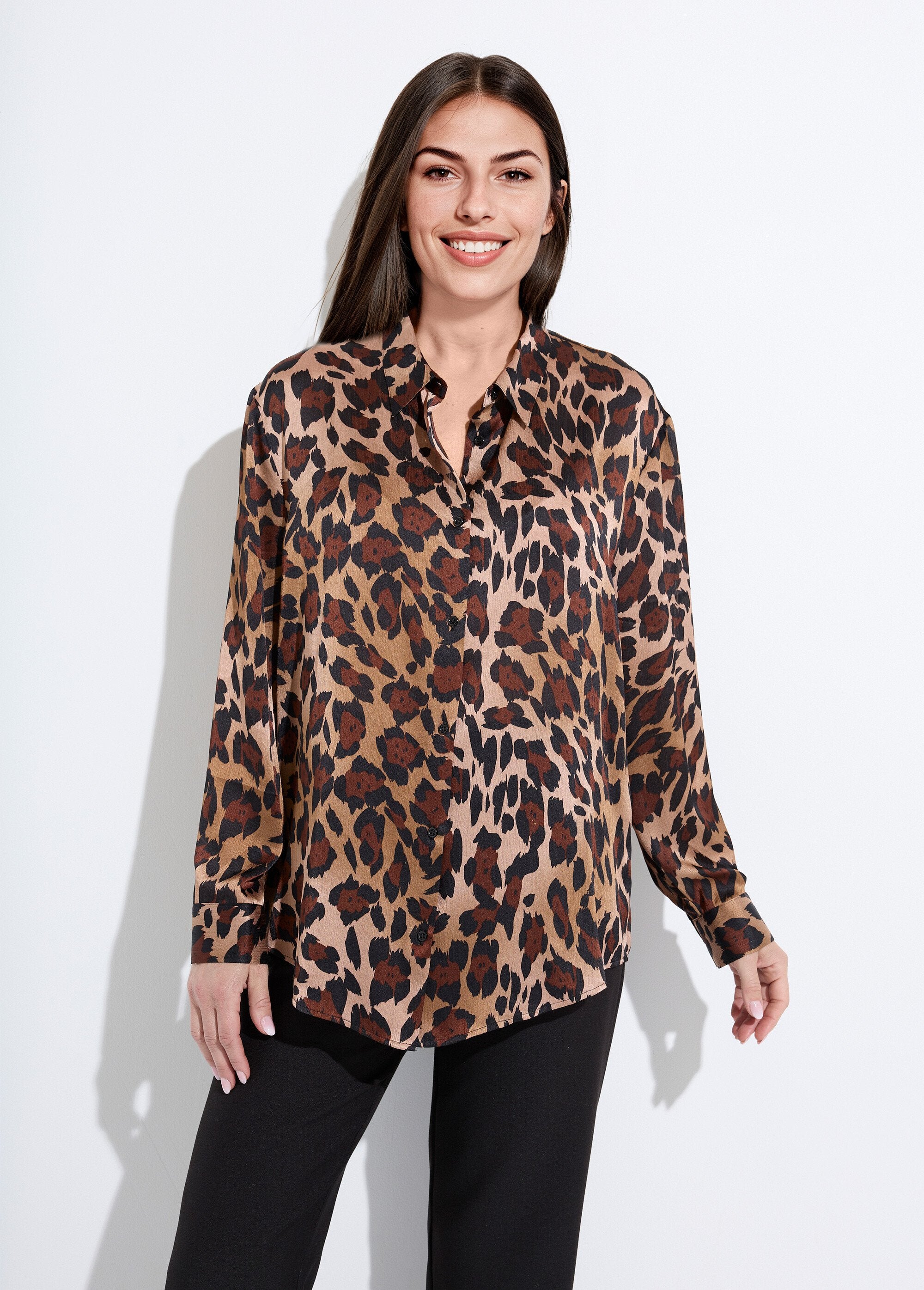 Chemisier_boutonné_satin_manches_longues_Imprime_marron_FA1_slim