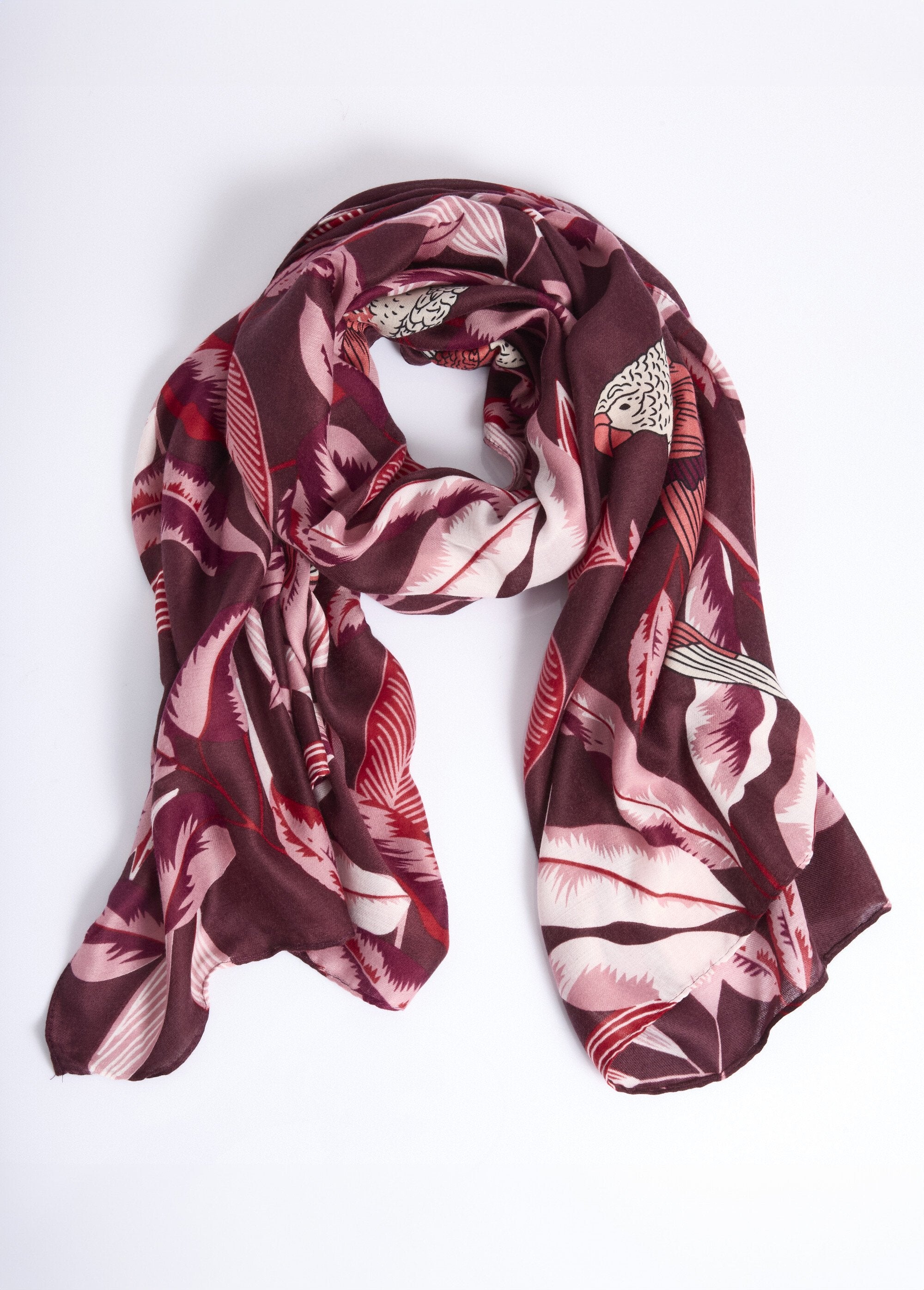 Parrot_motif_scarf_in_monochrome_Bordeaux_FA1_slim