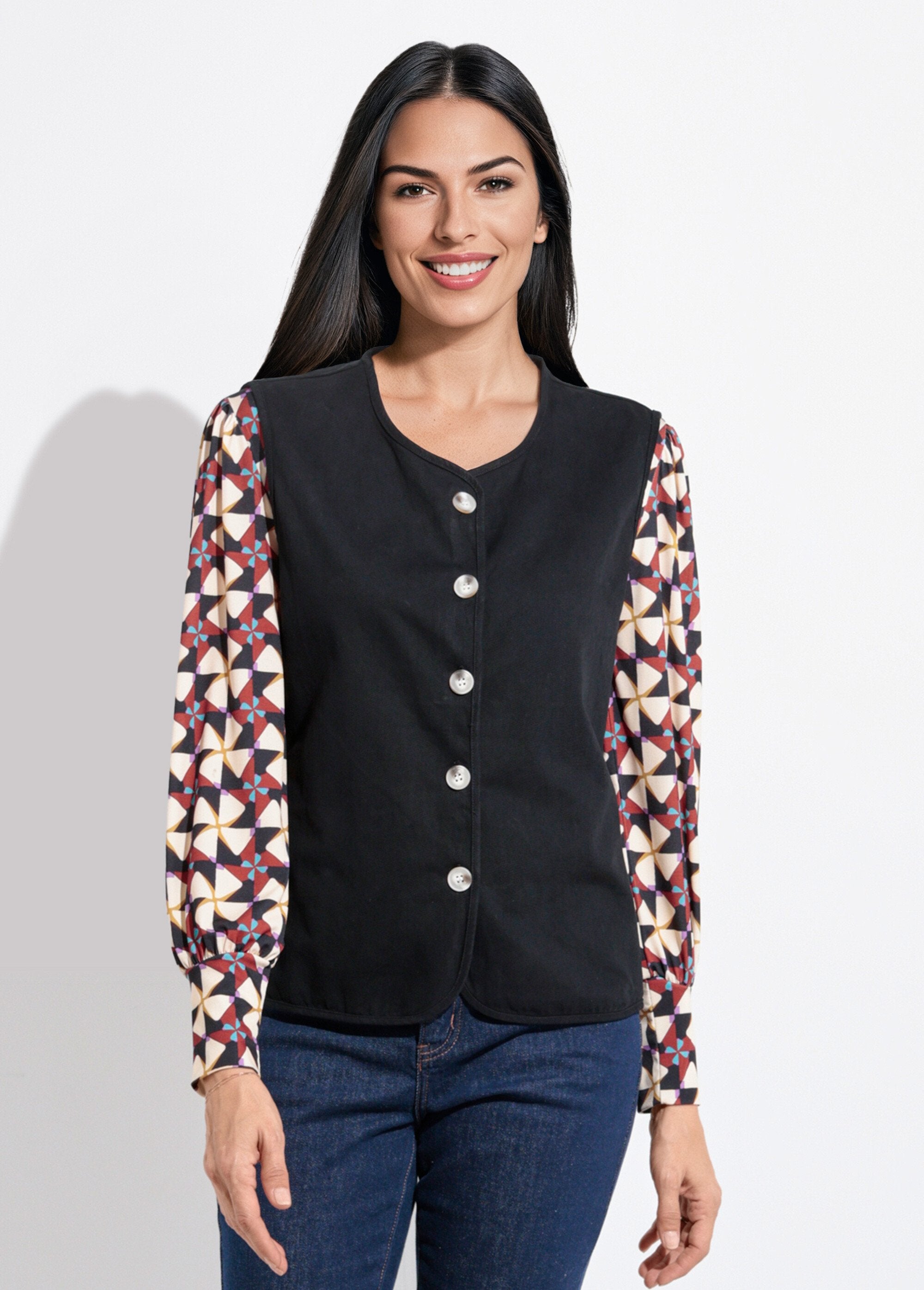 Sleeveless_round-neck_twill_vest_Noir_FA1_slim