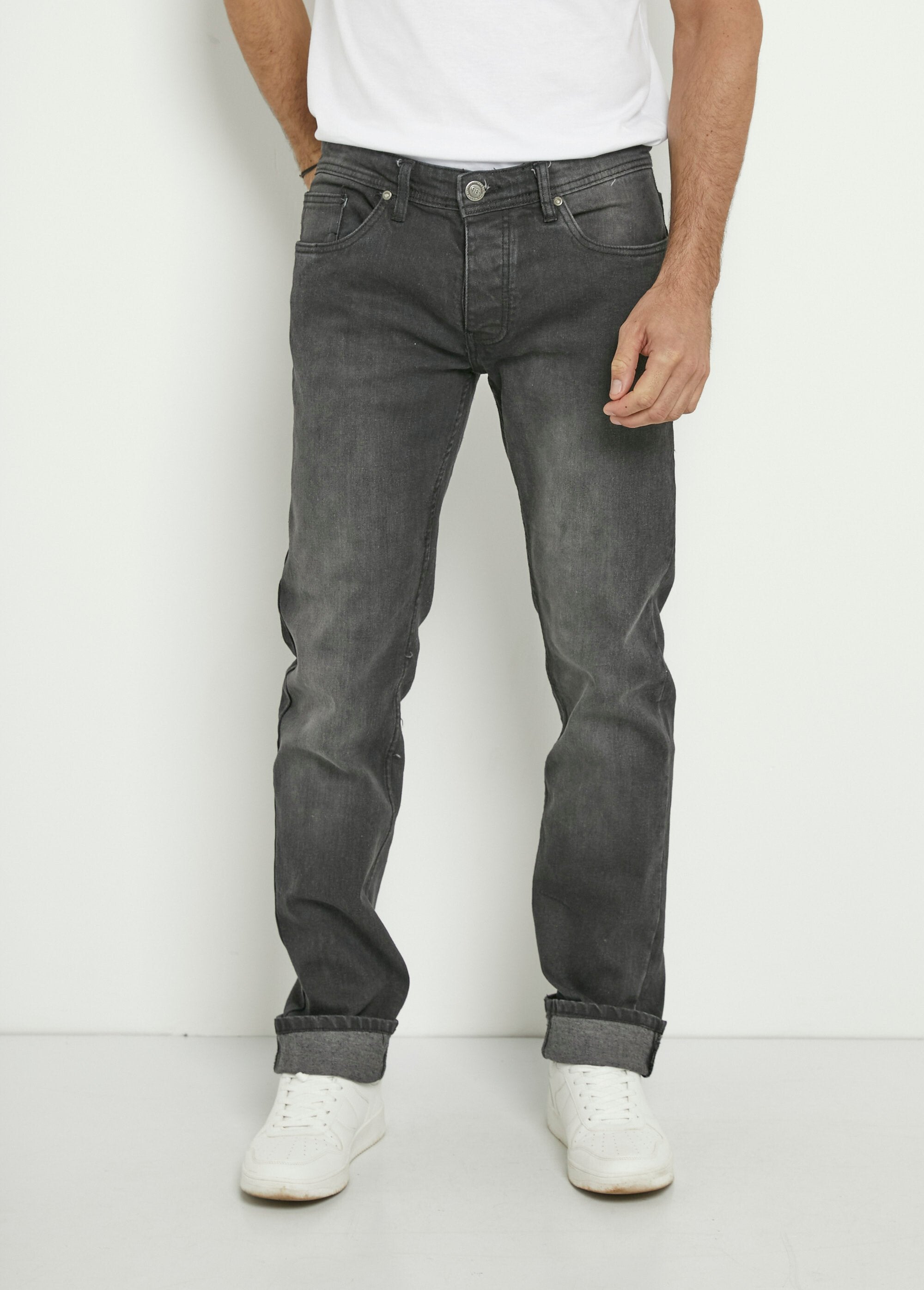 5-pocket_straight-cut,_stretchy_jeans_Black_FA1_slim