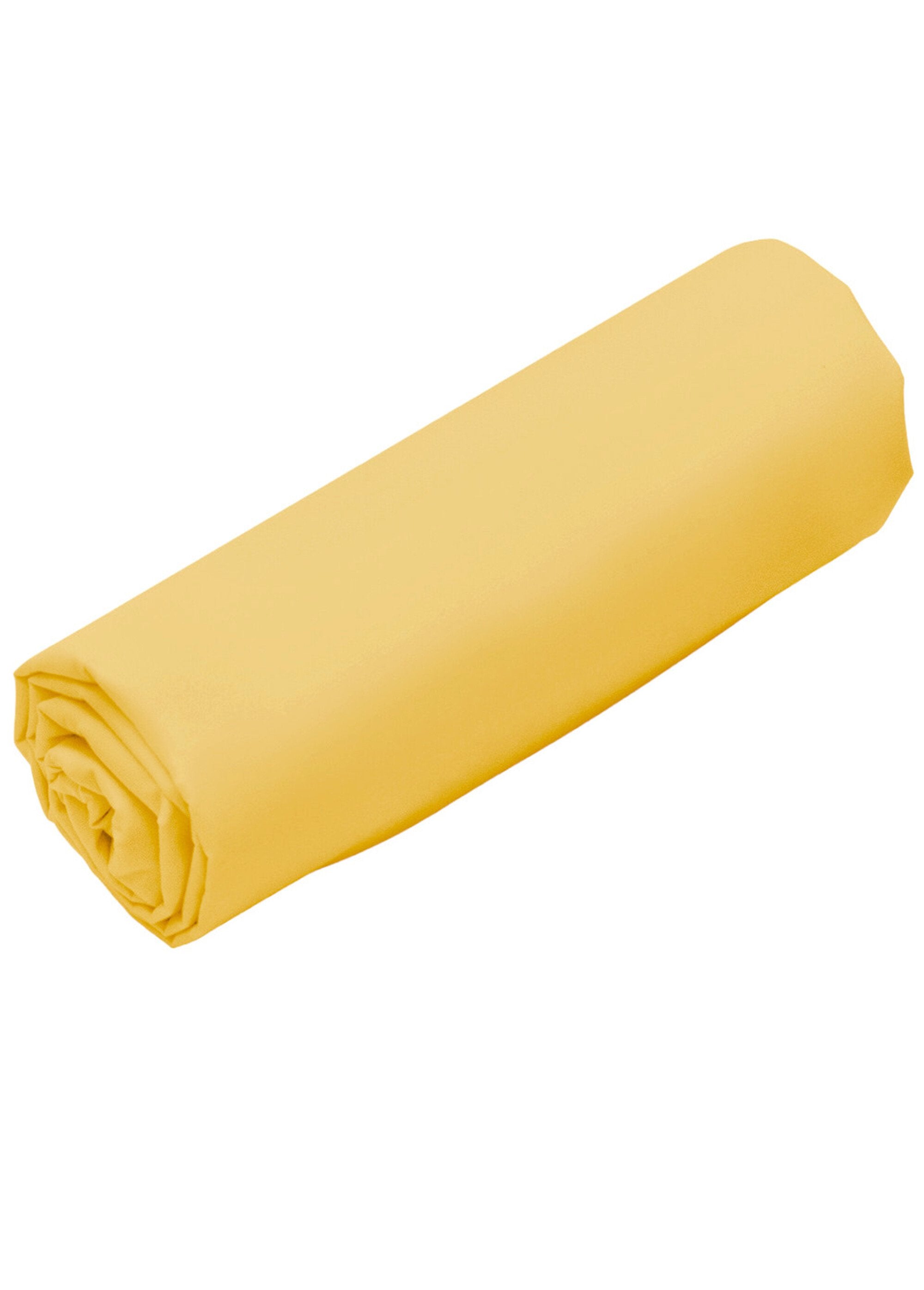 RELAX_plain_pure_cotton_fitted_sheet_Banana_yellow_FA1_slim