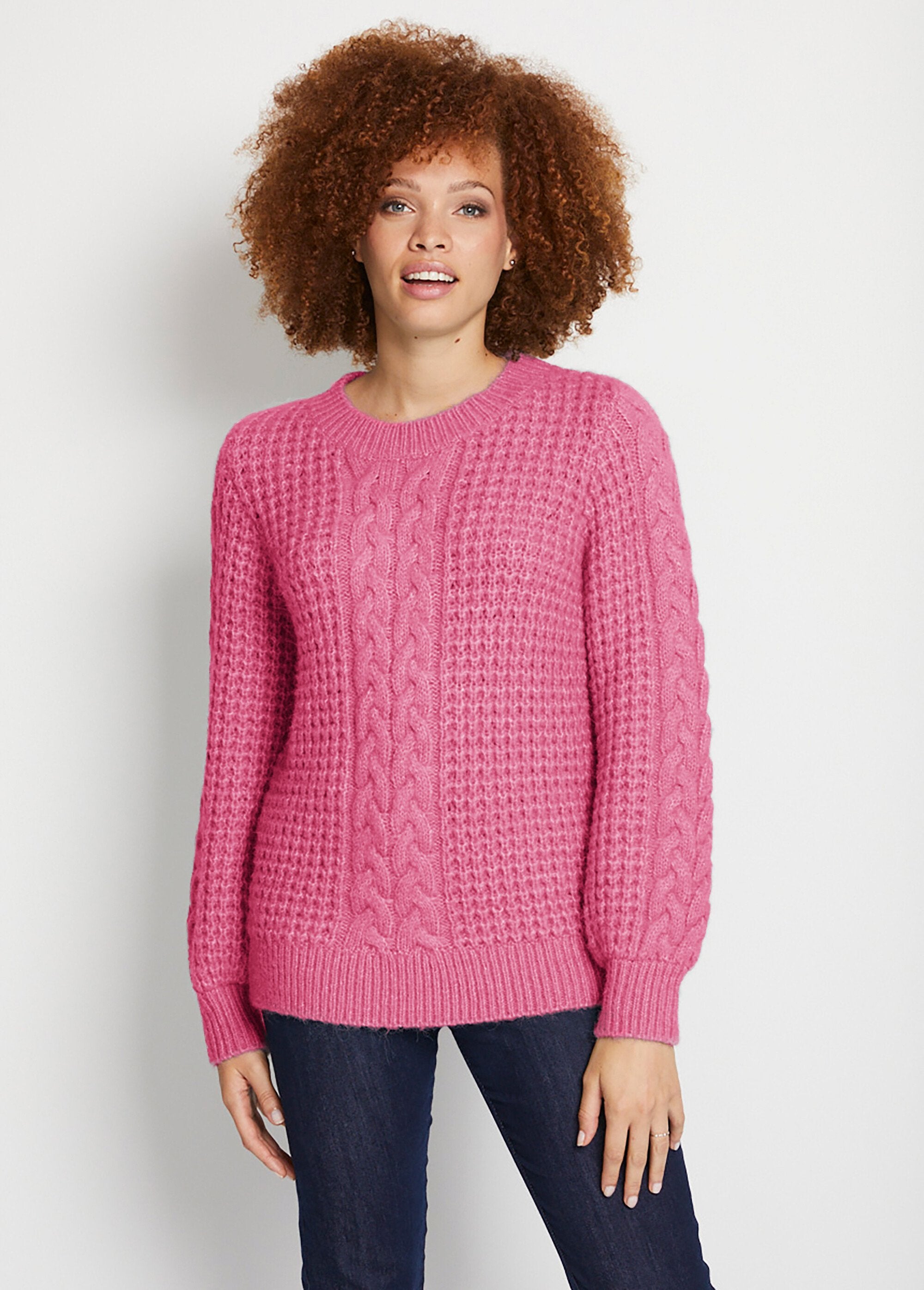 Warm_round_neck_fancy_soft_knit_sweater_Raspberry_FA1_slim