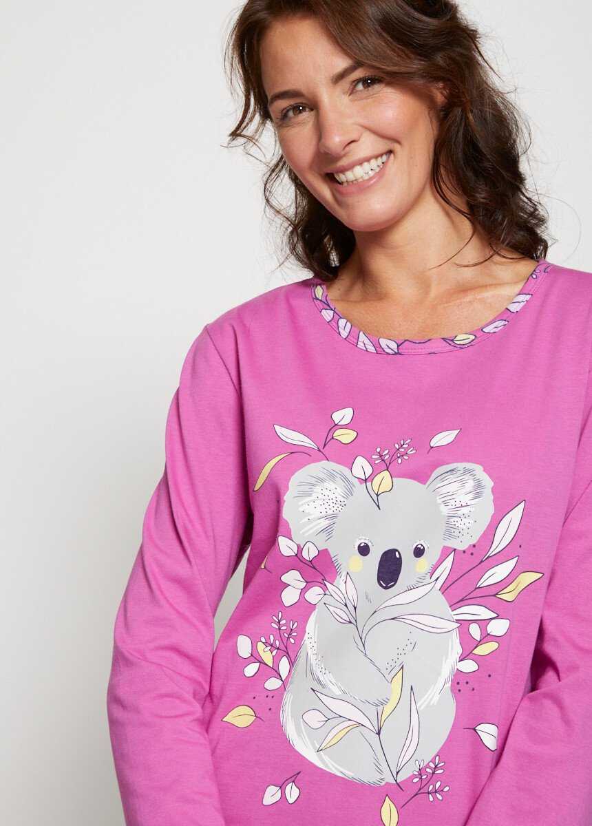 Koala_pattern_printed_cotton_pajamas_Pink_DE1_slim