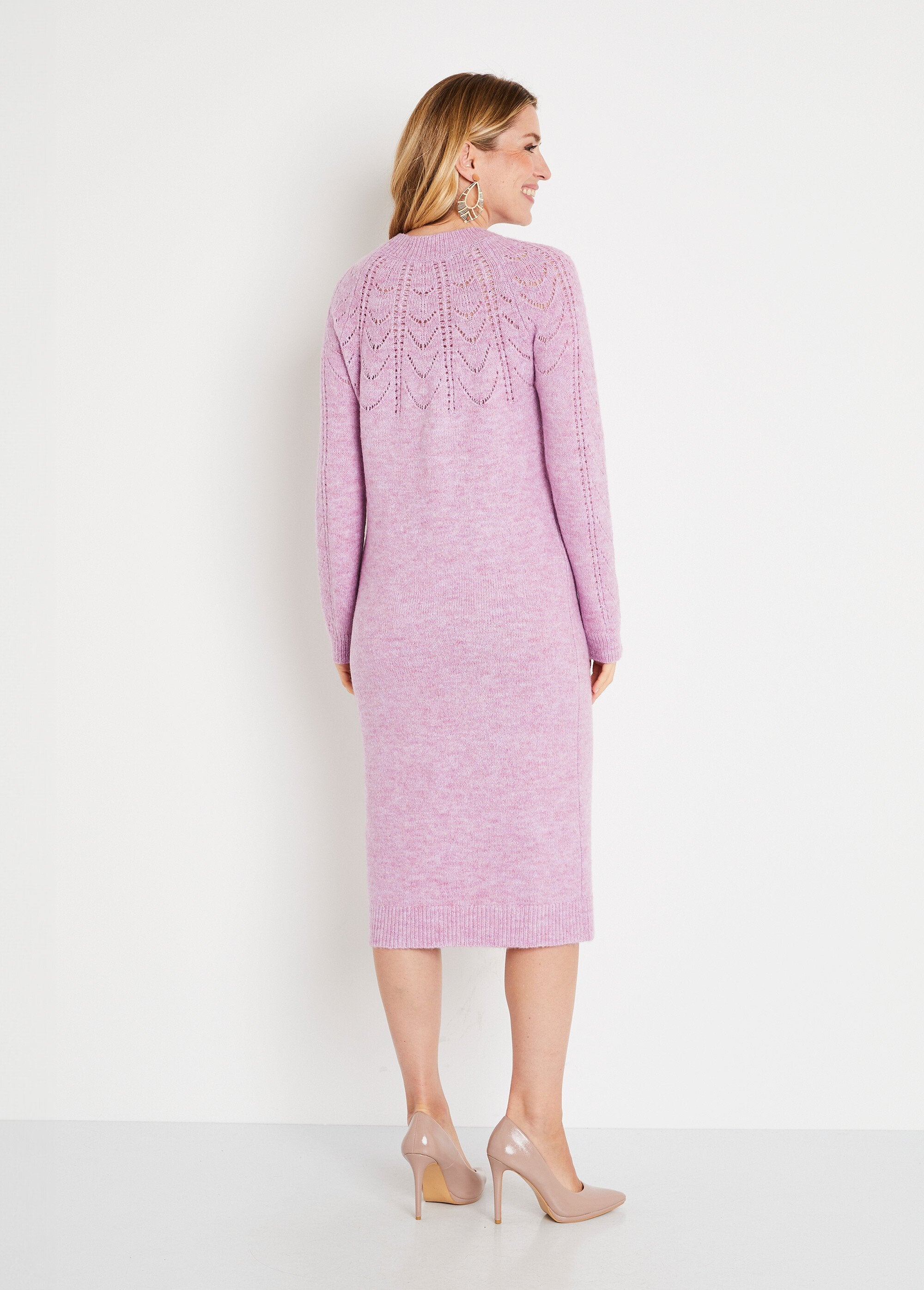 Short_openwork_knitted_sweater_dress_with_round_neck_Lilac_DO1_slim