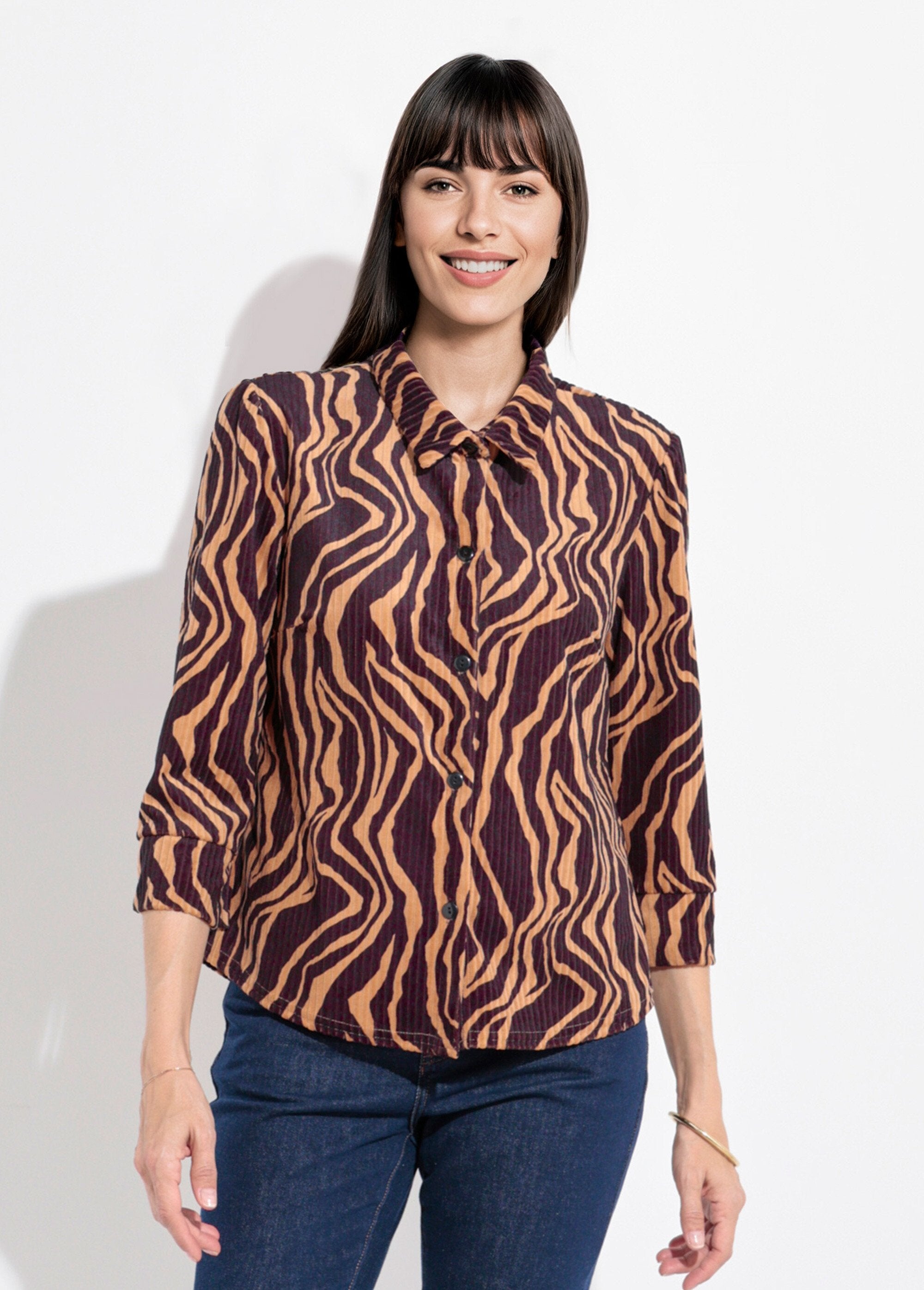 Zebra_pattern_corduroy_overshirt_Black_and_beige_FA1_slim