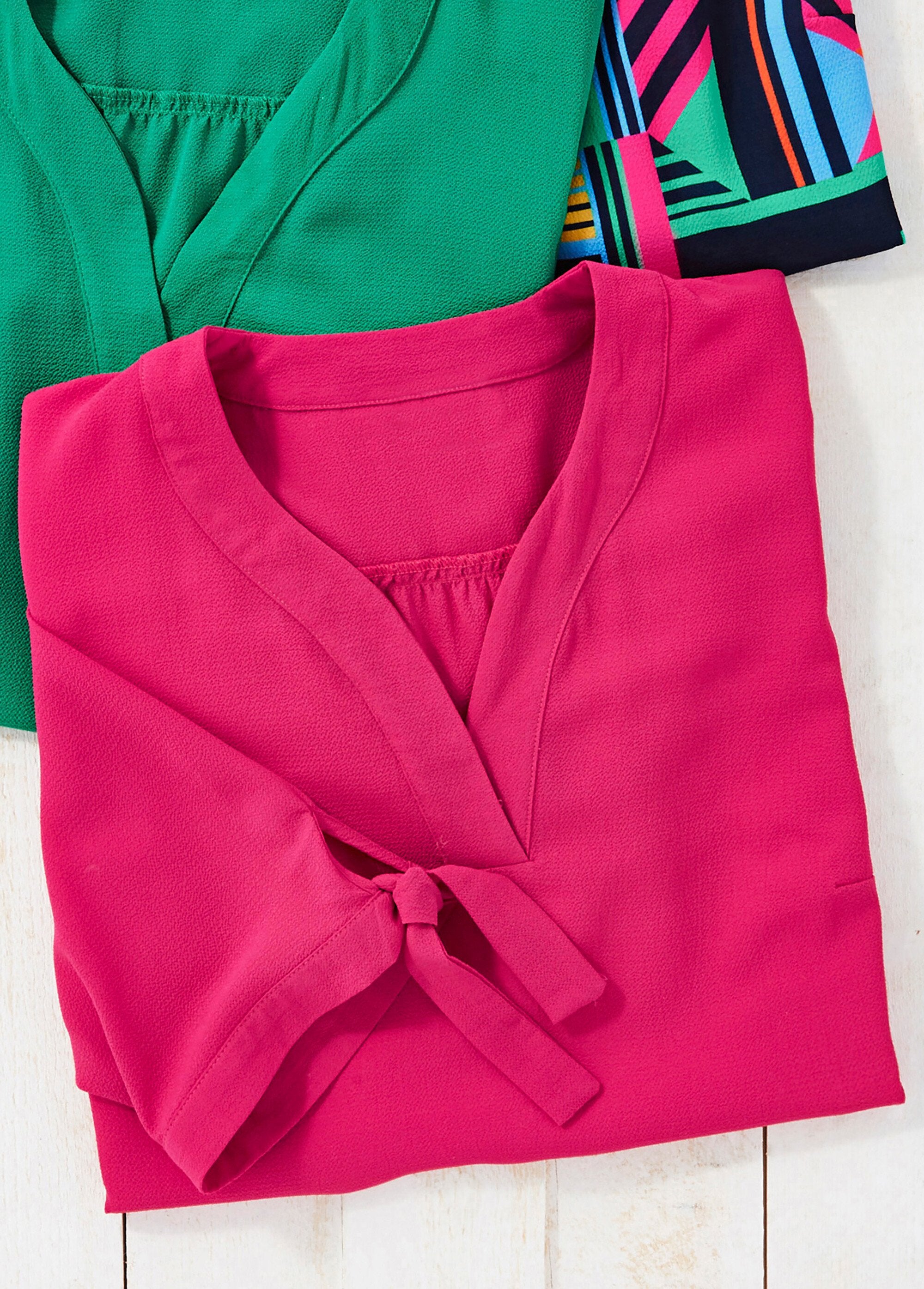 Tunique_droite_manches_3/4_fantaisie_Uni_fuchsia_FA1_slim